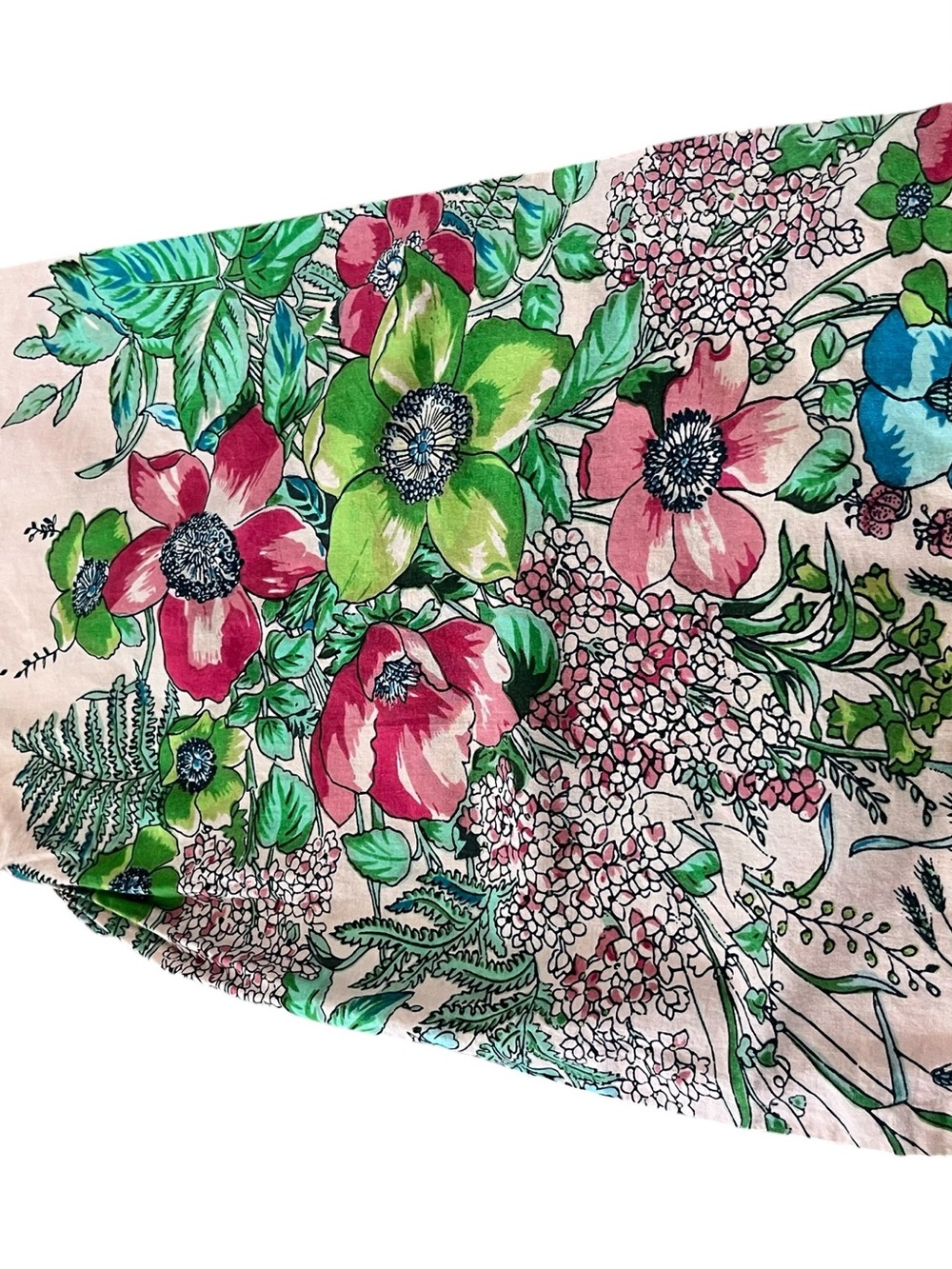 😎 Plum Pretty Sugar Botanical Floral Cotton Wrap Robe Pink Green Size Medium - Picture 6 of 13